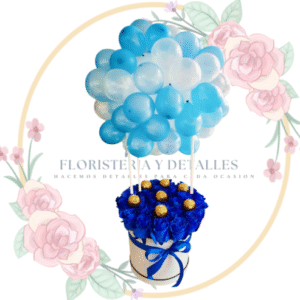 Box Ballons"  25 Rosas Azules