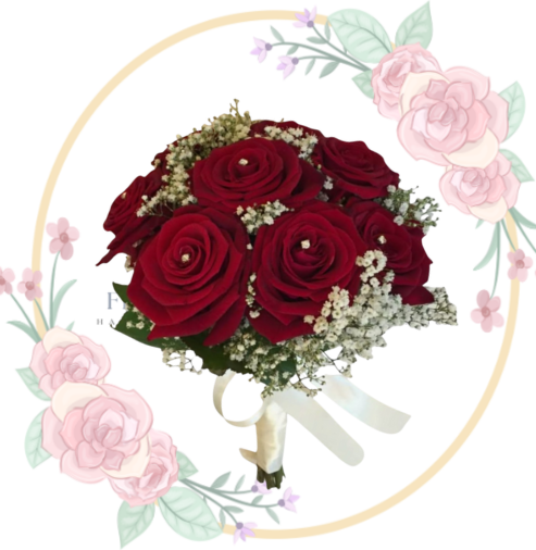 Bouquet (4) Bouquet de Novia con 12 Rosas Ecuatorianas