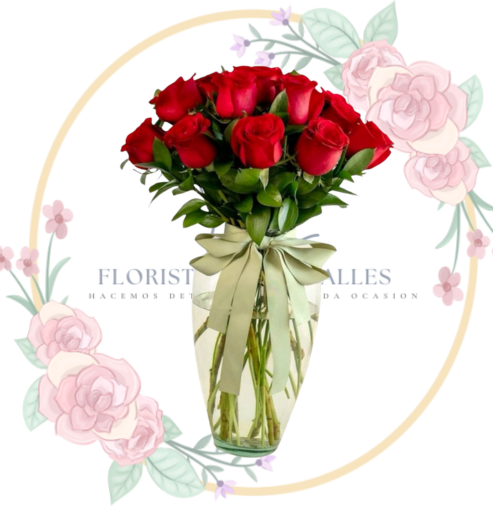 FLORERO Florero 20 Rosas