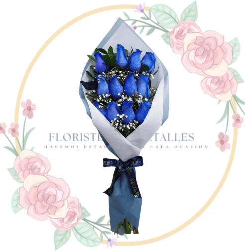 RAMOS rosas azules Ramo de 12 Rosas Azules