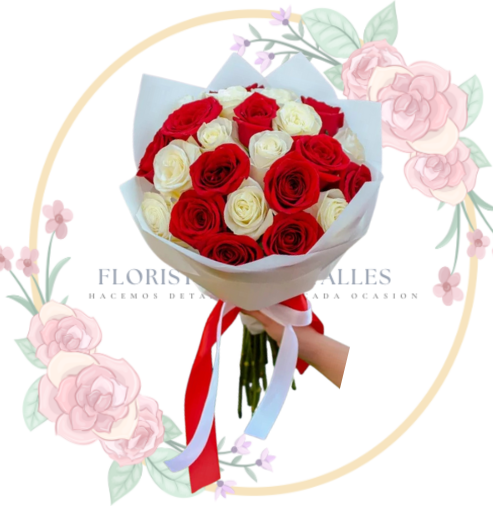 RAMOS 25ROSAS Ramo de 25 Rosas Bicolor