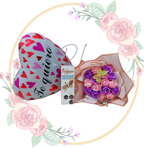 RAMOS (33) Ramo Bicolor de 18 Rosas de Jabón