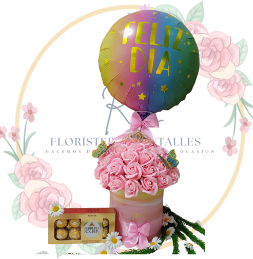 boxrosajabon Box 50 Rosas de Jabón y Bombones