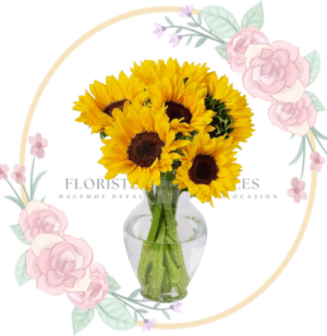 Majestuoso Florero de 10 Girasoles