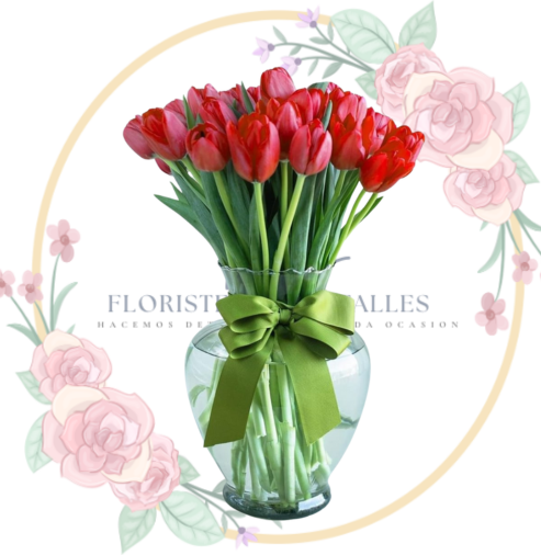 Florero de 25 Tulipanes