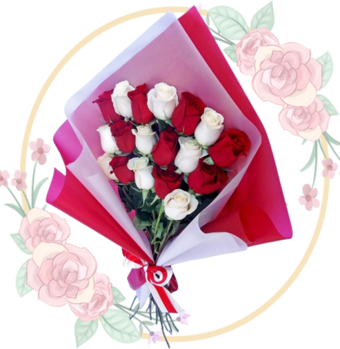 RAMOS (8) Ramo de 18 Rosas en Escala