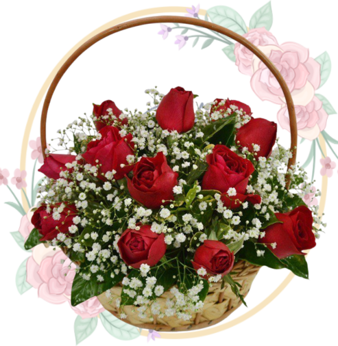 canastarosas15 Canasta 15 Rosas Importadas