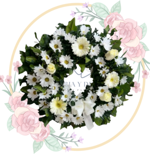 FUNEBRE (10) Corona Fúnebre Blanca