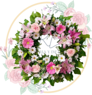 Corona Fúnebre Rosada