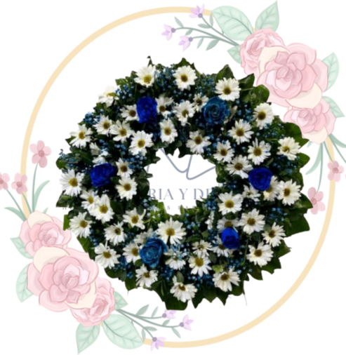 FUNEBRE (15) Corona Fúnebre Azul