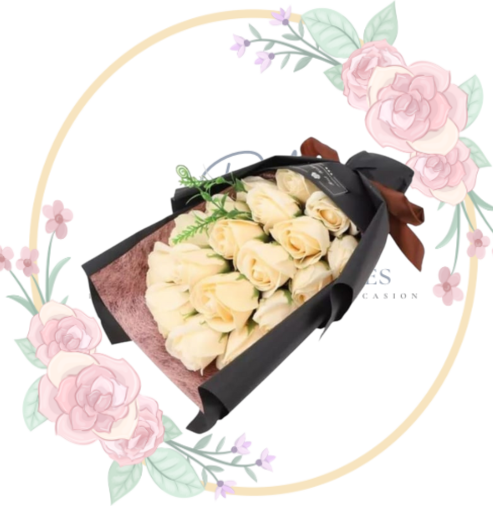 FUNEBRE (22) Ramo De 24 Rosas Blancas"