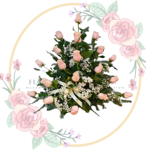 FUNEBRE (9) Arreglo Fúnebre de Paz con Rosas Rosadas
