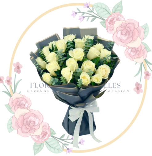 FUNEBRE Ramo 25 Rosas Blancas"