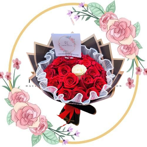 ramo RAMO QUIERES SER MI NOVIA ROSA BLANCA"