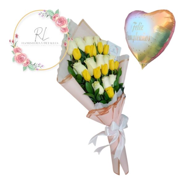 WhatsApp Image 2025-10-08 at 11.02.15 PM (1) Ramo 12 rosas y 10 tulipanes con globo