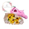 Ramo premium girasoles con peluche de 45 cm