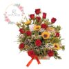 Arreglo de rosas y girasoles para enamorar