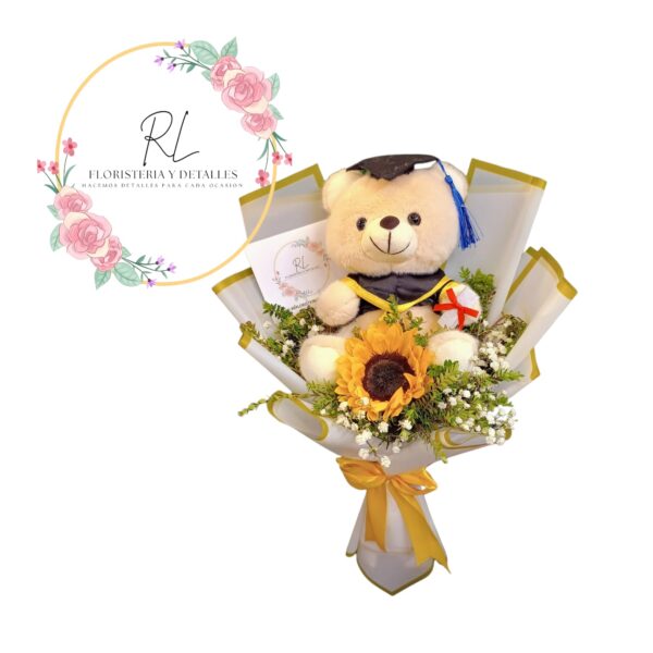 Ramo 1 girasol y peluche