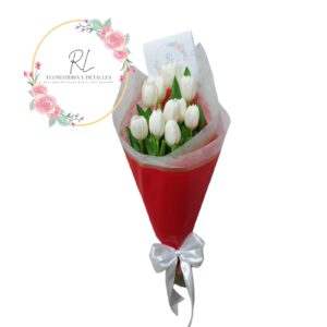 RAMO 10 TULIPANES ENVOLTURA DE CONO