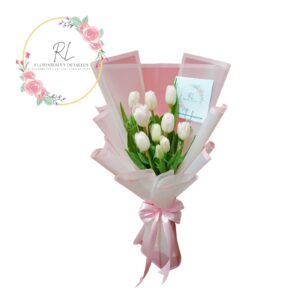 RAMO SUSPIRO ROSADO 10 TULIPANES