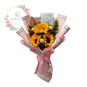 Ramo 3 girasoles dulce brillo